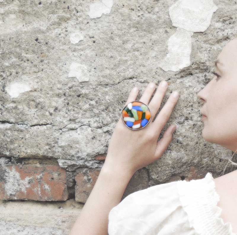 Statement spring Ring, Retro ring, Adjustable Ring, Handmade Art Jewelry,  ring by MARIAELA, one of a kind