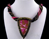 Polymer Clay Pendant on Multi Strand Size 11 Seed Beads