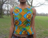 NEW - African Multi Geometric - Peplum Top
