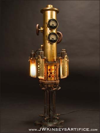 Mystarium Table Lamp: a hand-made steampunk styled light - JWKinseysArtifice