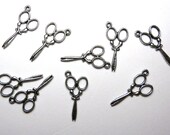 9 Scissor Charms, Craft Charms, Sewing Charms, Craft Tools, Craft Supplies, UK seller