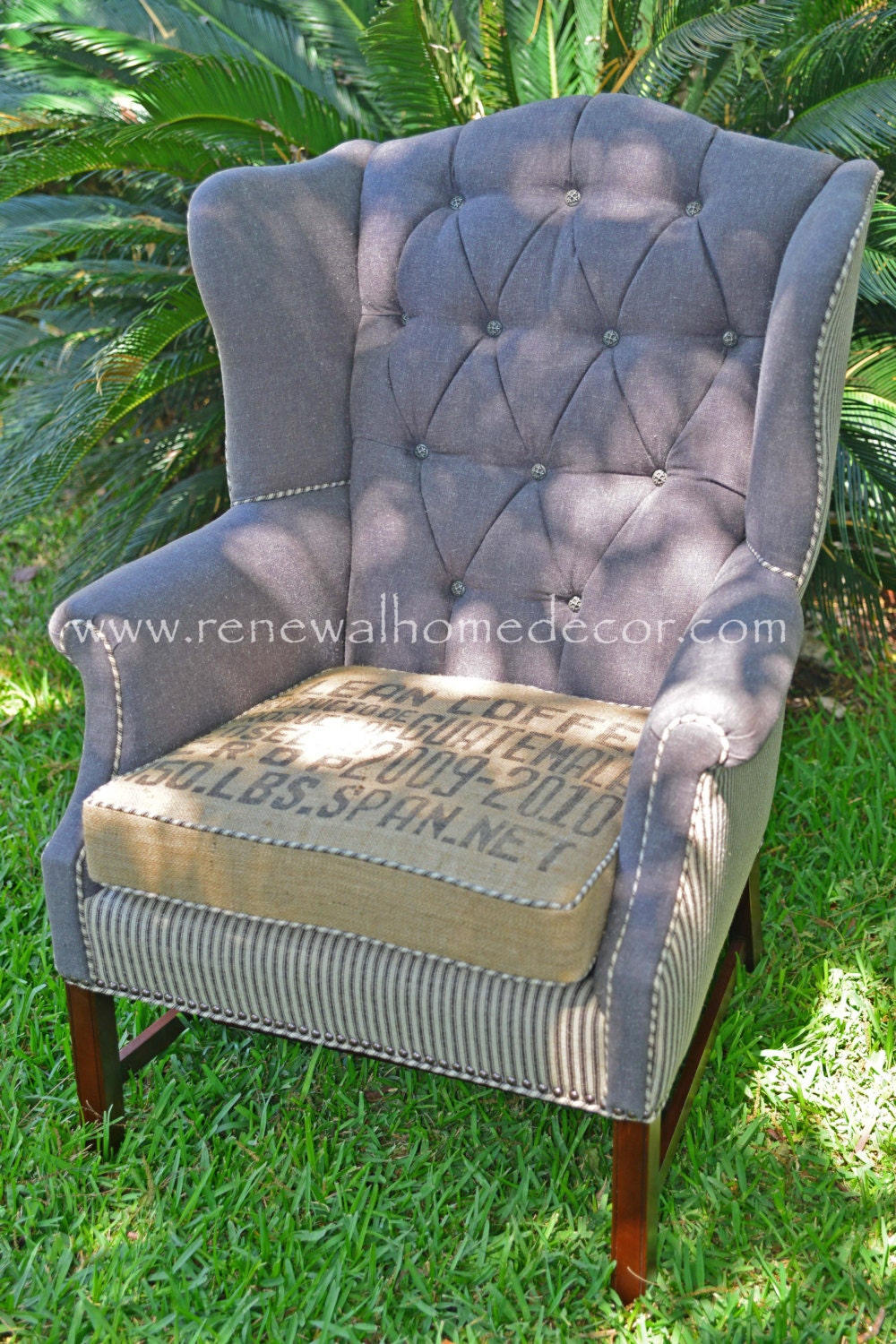 Vintage Wing Back Chair - " Kelsey's Clean Coffee Wingback" - SOLD