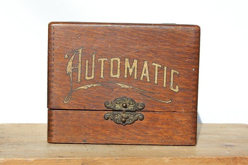 1890s "Automatic" Wooden Box. Curious Container for an Early Electric Device.