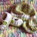 Baby Hat and Shoes set, with Free Mittens. Hand Knit Booties and Beanie