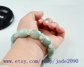 Free Shipping - Real  Green jadeite jade  beaded Turtle shell beads Bracelet - adjustable string
