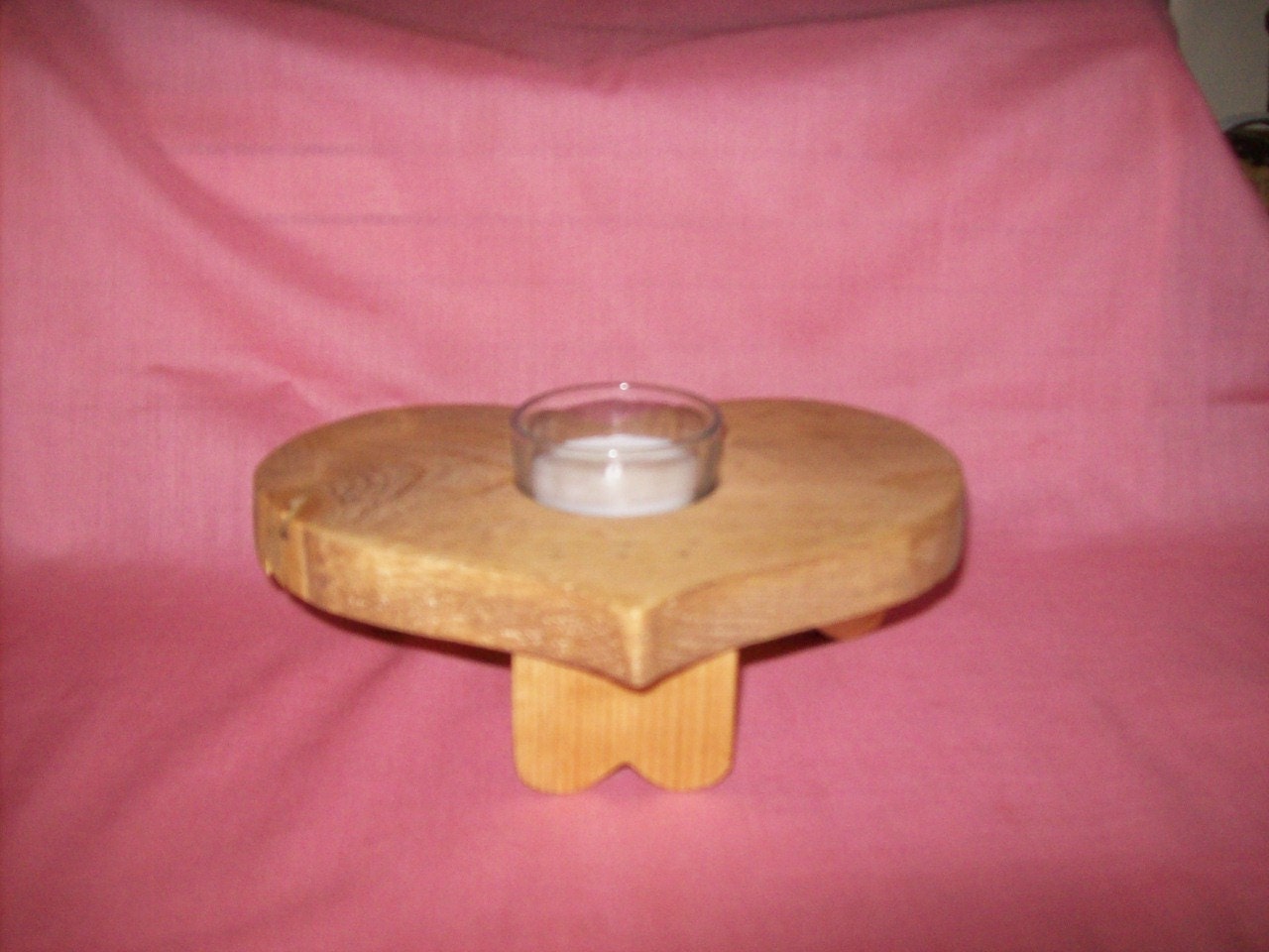 Wood Heart Votive/Tea Light Candle Holder