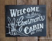 Hand Painted Chalkboard Welcome Sign - 11x14 Unframed Chalkboard Art
