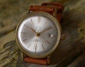Poljot De Luxe Automatic 29 j. SERVICED gold plated Au 10 Soviet USSR watch 60's 1MChZ kirovskie