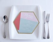 Menu - Modern Pastel Geometric Bridal Shower Invitation