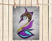 Poster Print 8x10 - Grungy Swan Live Your Dreams - of Fine Art Illustration for Your Wall Decor
