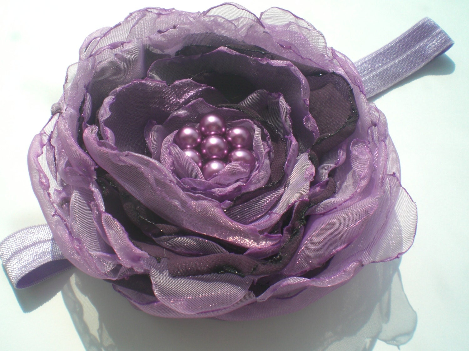 Tender flower of fabric rose, purple Hoop,clip on hair girl,babe.