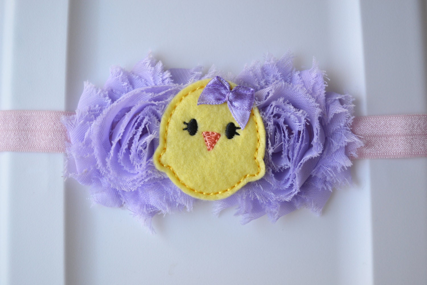 15% off Easter Little Chick lavender flowers Headband, for Newborn to Toddler. Newborn Photo prop, First birthday headband. Easter Headband.