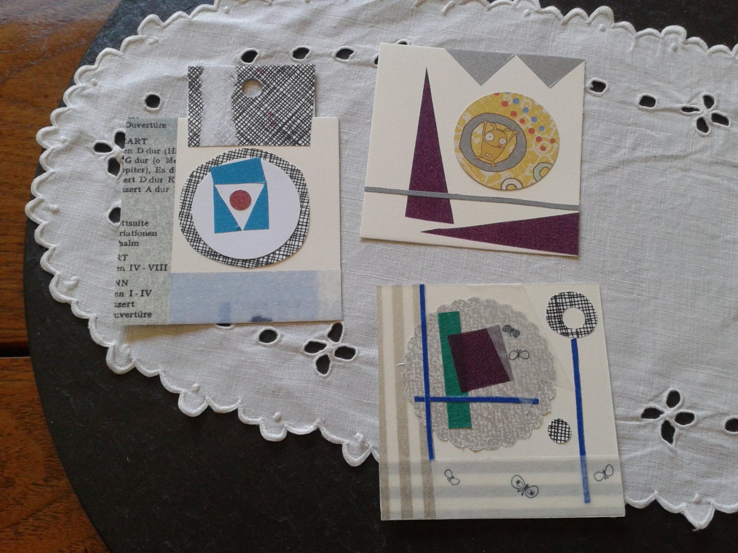 Father's day washi tape card:  paper goods stationery gift tags - handmade collage geometric card for men, birthday, baby boy, Father's day