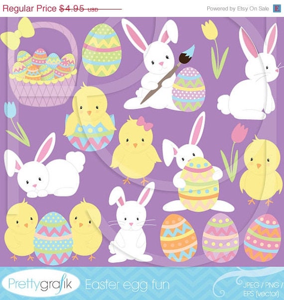 40% OFF easter bunny digital clipart, scrapbook, commercial use, vector graphics, digital clip art, digital images - PGCLPK506 Il_170x135