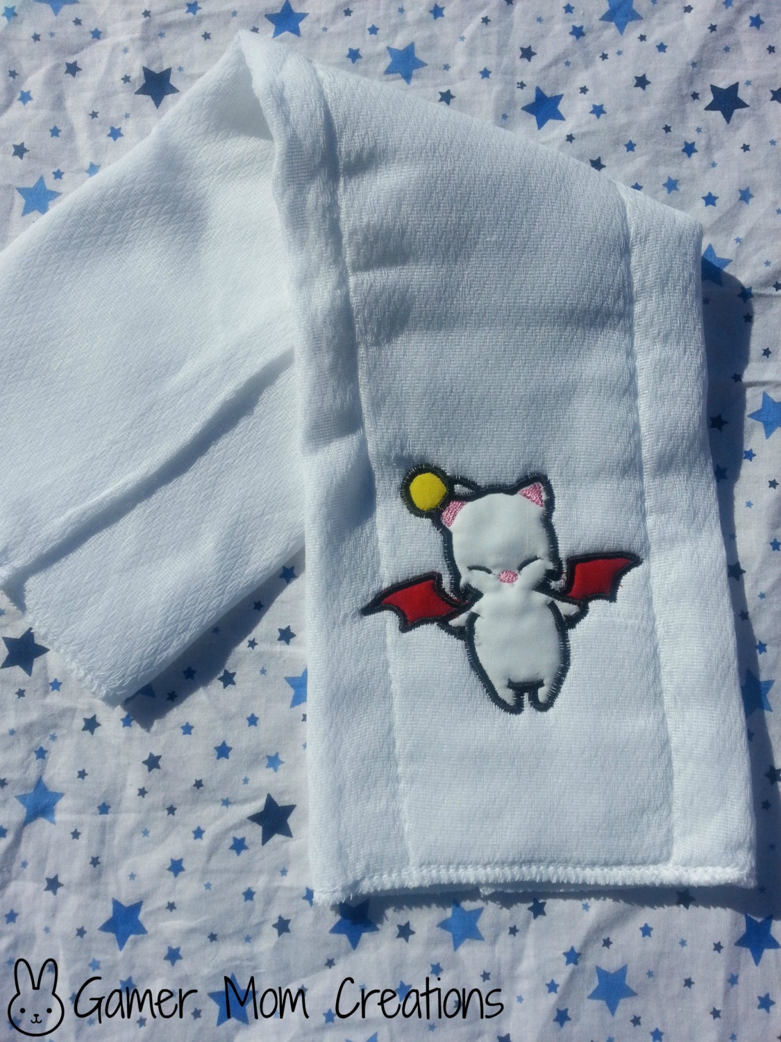 Final Fantasy game, Moogle Applique Burp Cloths