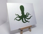 Octopus Silhouette Matted 5 x 7