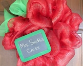 An Apple For The Teacher Deco Mesh Wreath