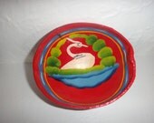 Vintage Wooden Decorated Medium Bowl