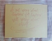 8x10 do not worry about tomorrow
