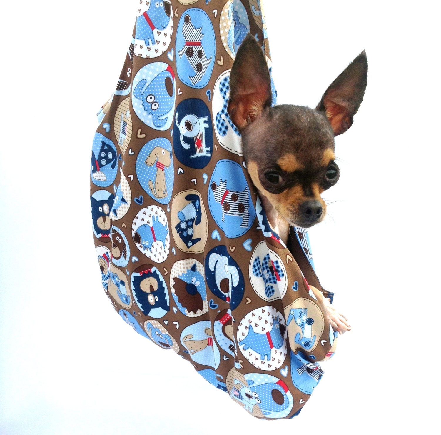 Sophisticated Blue Puppies Pet Carrier