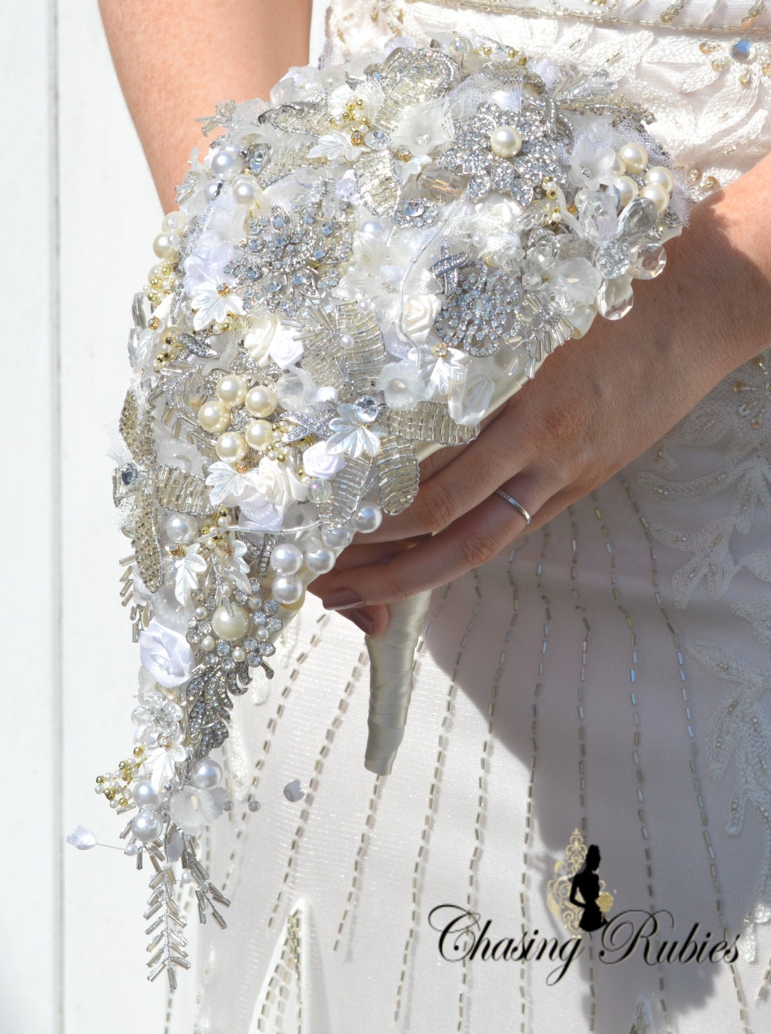 Crystal Bouquet, Pearl Bouquet, Brooch Bouquet, Jewellery Bouquet. Vintage wedding
