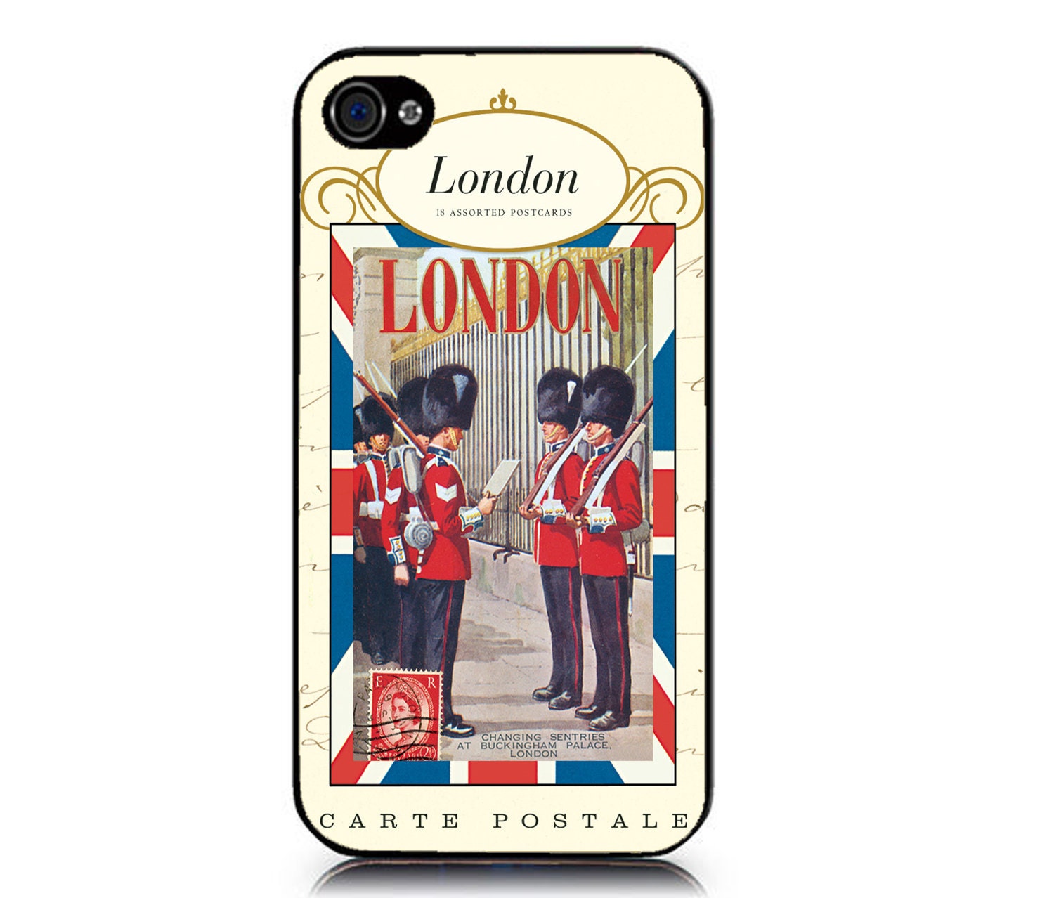 Buckingham palace iPhone Case 4 & 4s. big ben, england, great britain, british police, vintage retro stamp