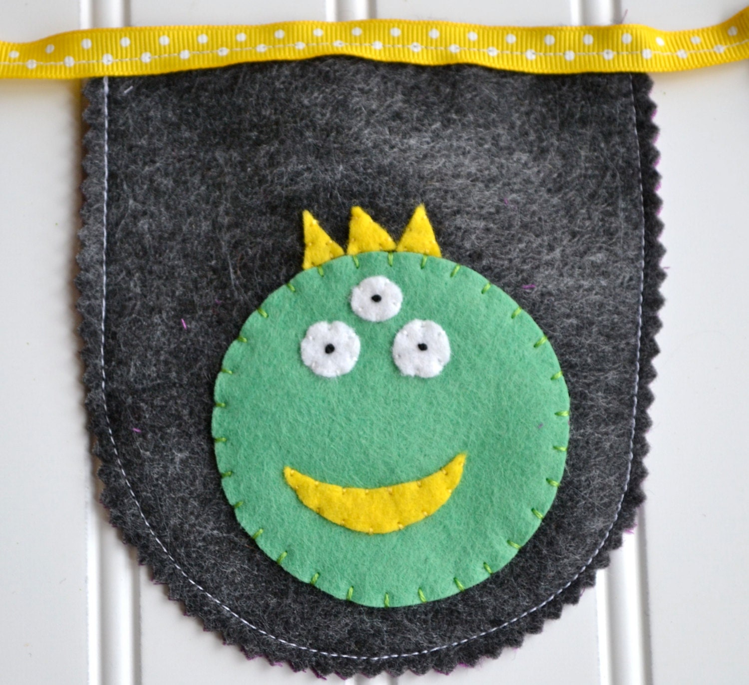 Monster Party Banner / Bunting / Garland - Wool Felt Monster Bunting