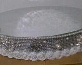 20" Dazzling Cake Stand "Diamonds and Pearls" (Available Square or Round)