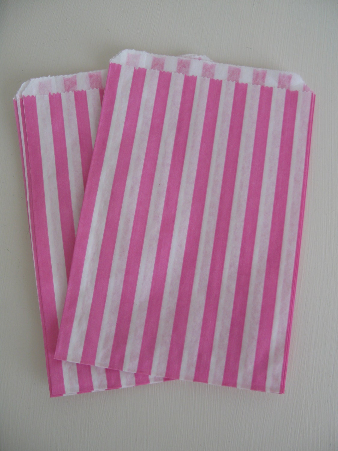 Party Favor Bags Pink And White Stripe 20 Count
