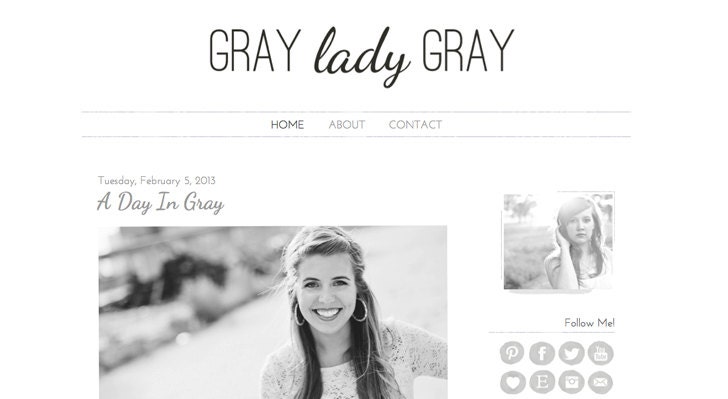 Premade Blogger Template - Gray Lady Gray