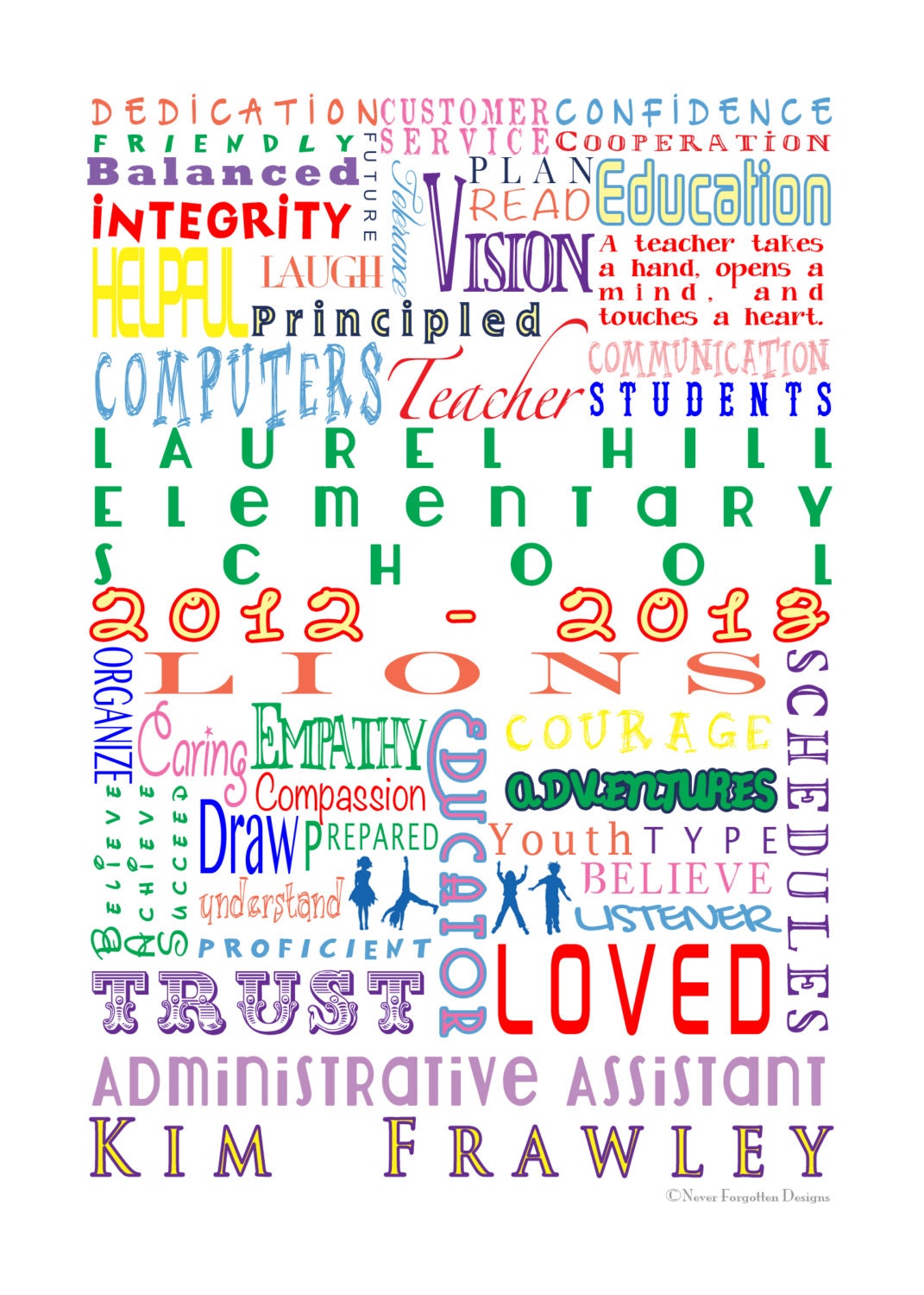Customized Word Art for School Admin ADMINISTRATIVE OFFICE STAFF with Customization - Great Gift for Teacher Appreciation
