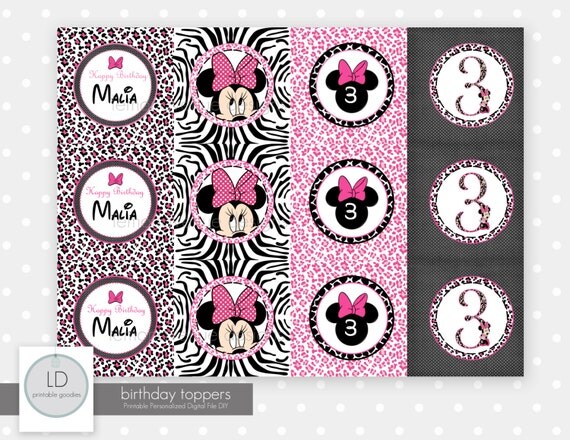 Minnie Mouse Birthday Favor Tags customized with name Il_570xn
