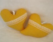 Romantic Pretty Fabric Heart Ornament, Handmade Lovely Fabric Heart with Lace and ribbon, One of a kind Home decoration, Lovely Gift