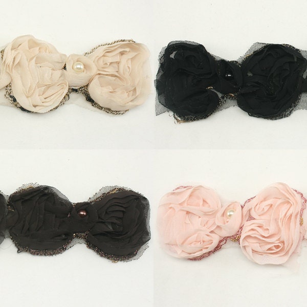 Ribbon bow Trim for Women baby girls Hair Clip, Hair Accessories, Headband, Clothing, Dress, Bag / Annielov Trim Lace 29 - 1 yard (90cm)