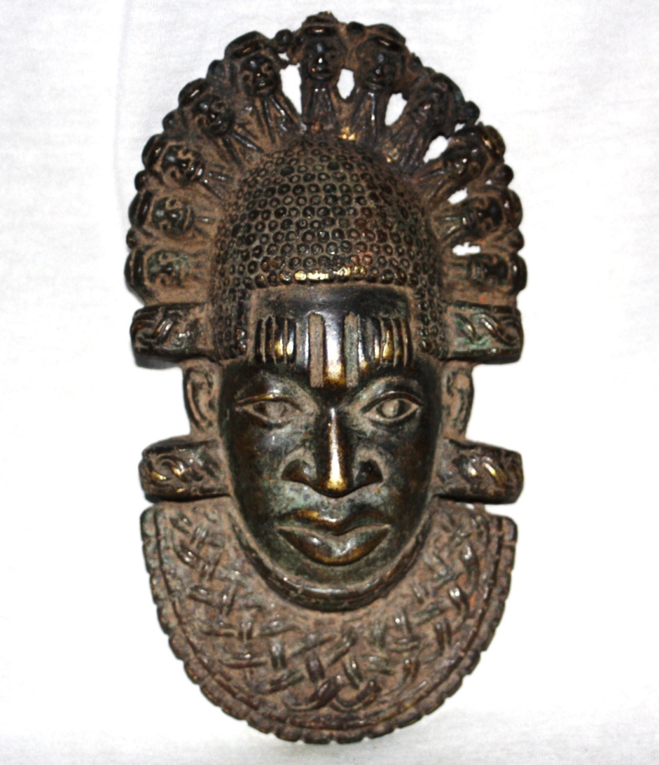 Antique Extremely Rare CAST BRONZE MASK: Idia, the Queen Mother of Oba