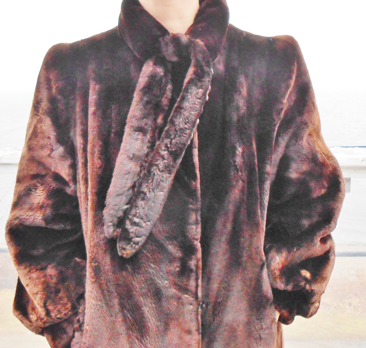 Brown Sheared Lamb Fur Coat Full Length Large LaFlamme Canada A Beautiful Coat