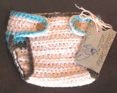 0 to 6 months, colorful crocheted baby girl diaper cover, peach, green, blue, white, brown, pink, teal, flower, shower gift