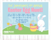 EASTER EGG Hunt Birthday Party INVITATION or Thank You Card Personalized Printables (164)
