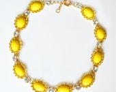 New Fashion handmade Jewelry crystal necklace & Yellow necklace, Bubble Bib Statement Necklace, Party wedding necklace