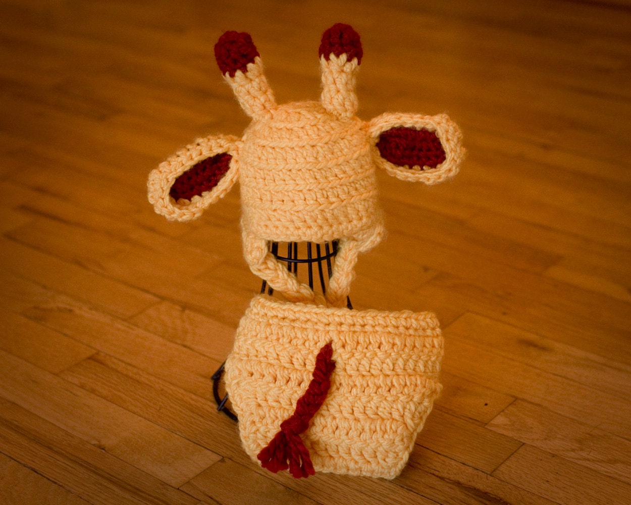 Giraffe Baby Hat and Diaper Cover Toboggan Costume gifts Beanie Crochet Kids Toddler Child Photography Prop
