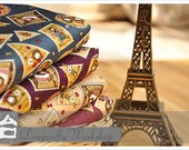 Cotton fabric, floral fabric, fabric bundle of 4, 50 x 45cm per piece, children fabric, stamps fabric, fabric set,cute fabric