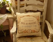 Rose de Provence,  French cushion - Accessory for French dollhouse in 1:12th scale - AtelierdeLea