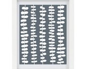 Leaves Art Print, Modern Home Decor, Whimsical, Grey, White, Hanging Vines, Nature, Modern Botanical Art, 8 x 10 Fine Art Print