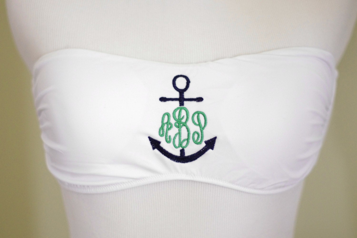 Anchor Monogrammed Bandeau Bathing Suit Bikini