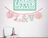 Customized Handmade Fabric Garlands - 3 Large Letter Name Il_170x135