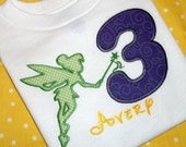 Personalized Tinkerbell Tink Fairy Birthday Applique T Shirt or Onesie