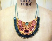 Jeweled pastel bohemian bib necklace - BombayMermaid