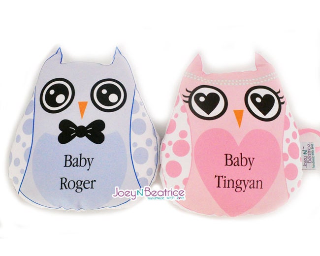 Owl - Lovely couple owl set of 2 plush toy - gift - wedding gift - anniversary gift - Owl Cushion