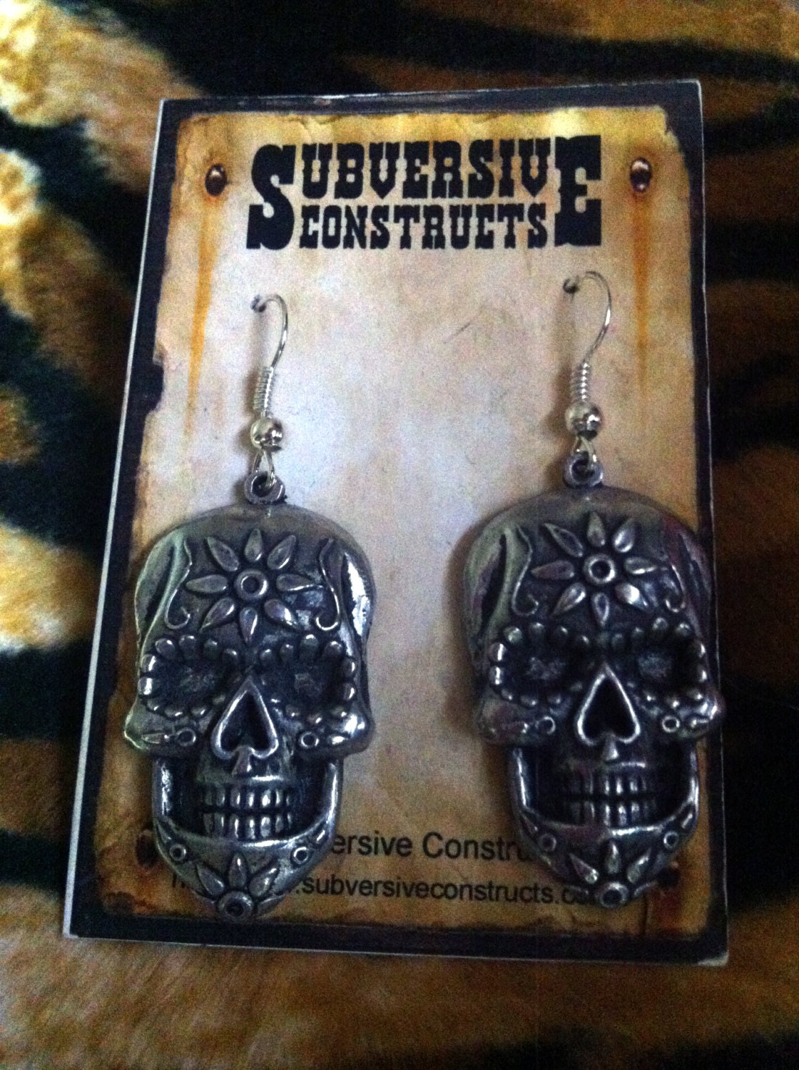 Mexican Day Of The Dead Sugar Skull Earrings
