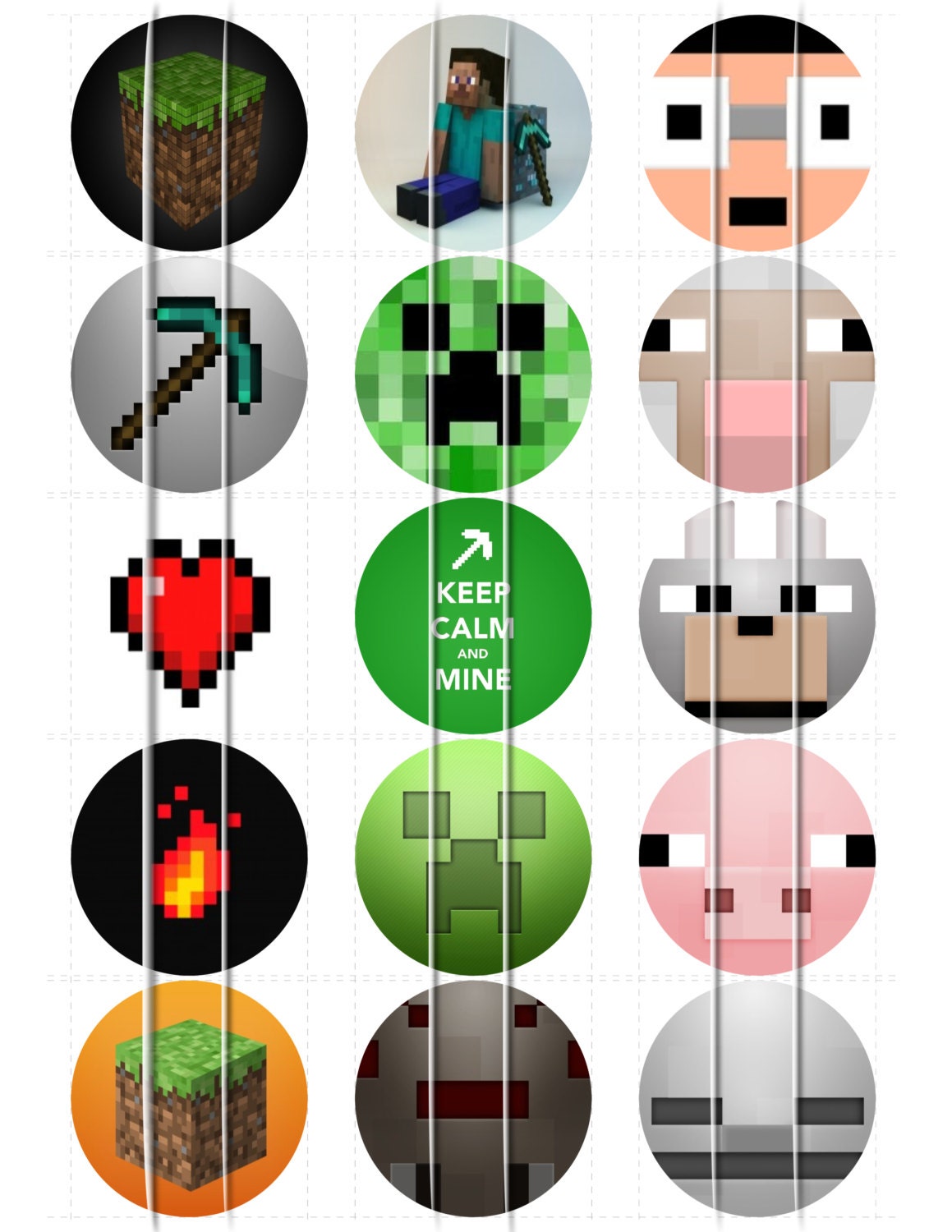 Pixel Game - Digital Collage Sheet of 1" Digital Bottle Cap Images in BOTH .jpg and PDF